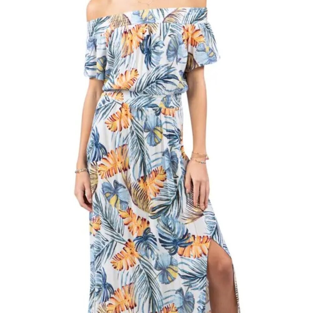 Rip Curl Sayulita Off The Shoulder Maxi Dress Size Small